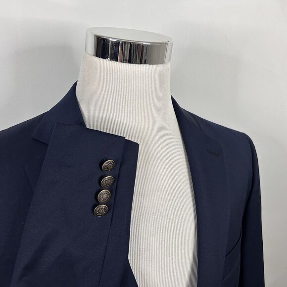 Pendleton 42R Blazer 100% Wool Navy Blue Gold Two Button Lined Vented - Picture 1 of 8